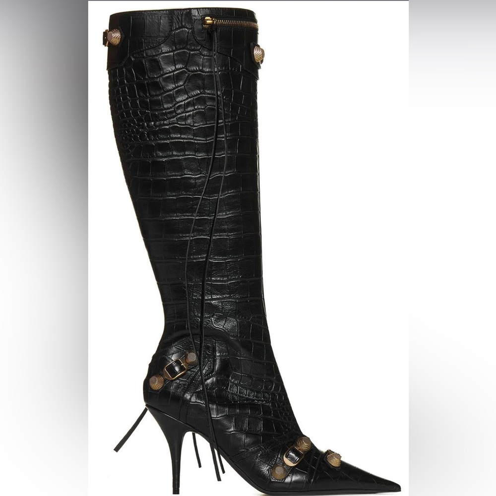 SOLD BALENCIAGA 90 mm Cagole Boots Black, Size 38.5!